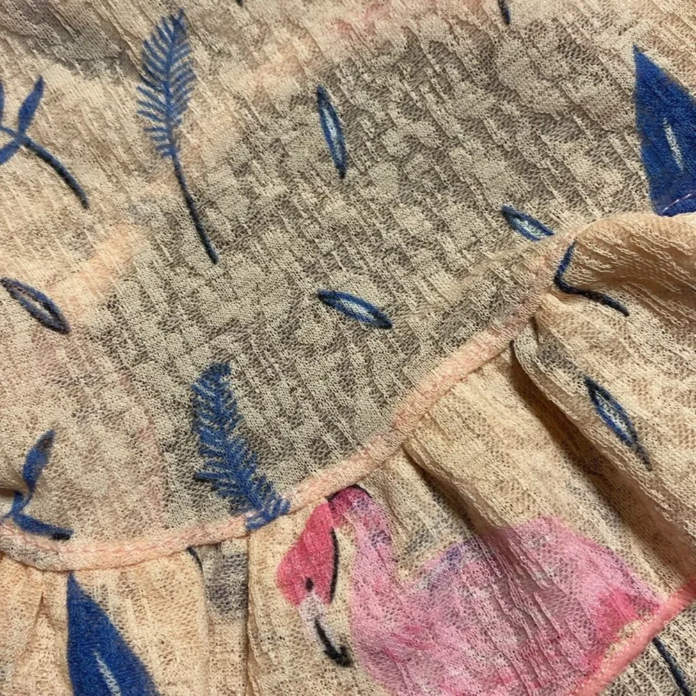 Pink Flamingo Watercolor Burnout Dog Dress